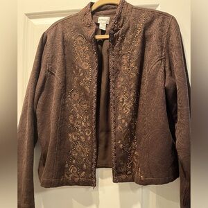 Brown embroidered Chico jacket size 2.
